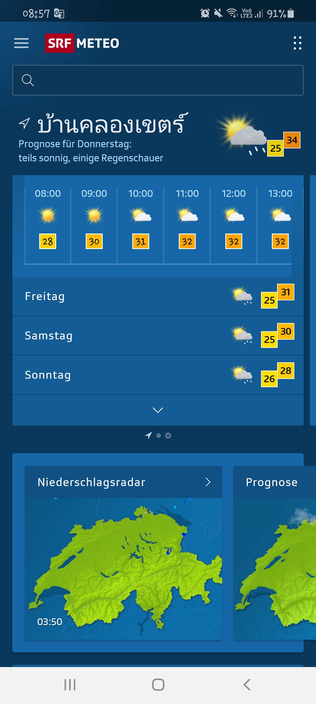 SRF Meteo kann Thai